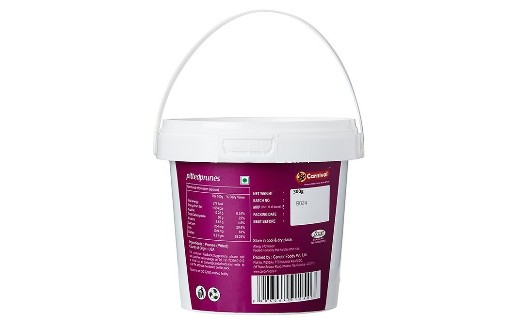 Carnival California Pitted Prunes   Plastic Container  300 grams